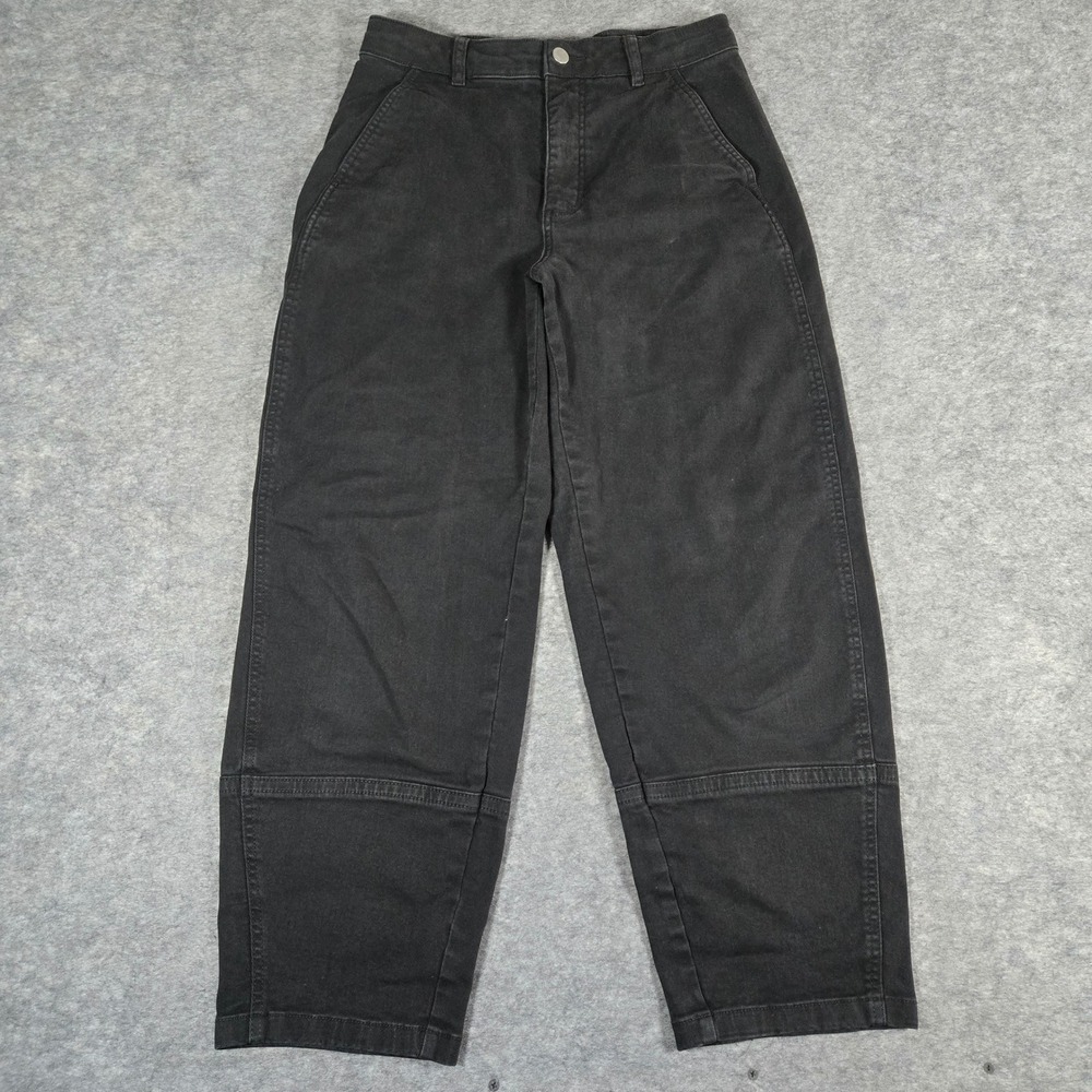 Everlane Womens Black Barrel Utility Organic Cotton Pants 8 Tall
